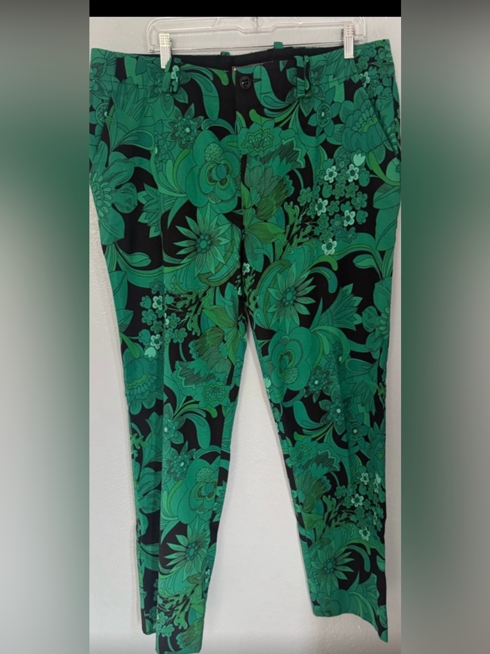 Men's Green Floral Dress Pants